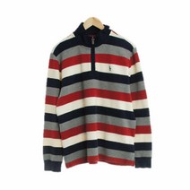 해지스 헤지스 멀티컬러 스트라이프 면혼방 반집업하프넥티 남자 M [105] 7124