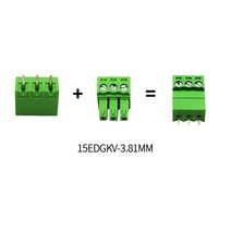 PCB 단자 15EDG 3.81mm 용접 암수 쌍 플러그 스트레이트 직각 핀 전체 세트, 01 15EDGKV Straight_11 12P