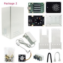 싱글보드 데모보드 액세서리 pc 라즈베리 파이 4 SATA NAS 키트 쿼드 모자 키트는 라스베리 4를 기반으로 자신의 NAS/미디어 서버를 쉽게 구축 할 수 있습니다., 패키지 2