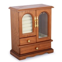 보석함 단단한 나무 보석상자 보관 귀걸이 목걸이 액세서리 쥬얼리