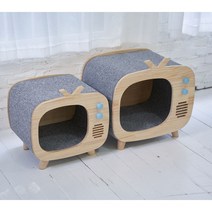 가르르 원목 고양이집 고양이 숨숨집, 대형사이즈 그린
