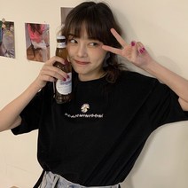 t셔츠 개학철 유행 여성 여름 와이드 루즈핏 숏 데이지 MSCHF 상의 346782825