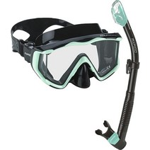 Phantom Aquatics Italian Design Boutique Collection - 스쿠버 마스크 및 스노클링 | 성인용 다이빙 마스크와 드라이 스노클 포함 MT/B, Black/Mint - Pano-3