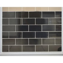 도기질 쪽타일 인테리어 유광 블랙 타일 75x150