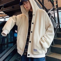 단추 가디건 스타일 남자 점퍼 기모 안감 후드 집업 봄 가을 겨울