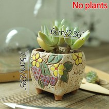 북유럽 손으로 그린 다육 화분 거친 도자기 컨테이너 홈 인테리어 레트로 딸기 패턴, [08] 8
