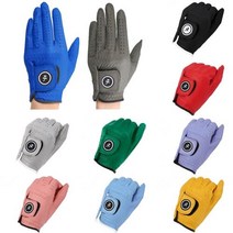 까스텔바작 여성 남성 천연 양피 골프 컬러 한손 장갑 10스타일, 색상 : 블랙18