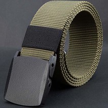 자동 버클 가죽벨트 접착제 안전검사문 캔버스천 본 적이 없다 알레르기 방지 무자석 금속 비닐 바지벨트 철 3340717483, 군녹색 색 3.8CM, 130cm
