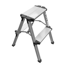 스위스윙거 알루미늄 2단 접이식 사다리 가정용 실내용, 실버, 1개