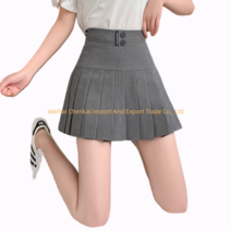 투버튼 허리밴딩 여성 골프주름스커트 가을 웨어 플리츠치마 큐롯바지라운딩필드룩GT183