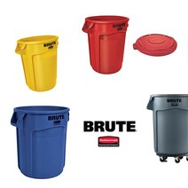 러버메이드 벤티드 브루트 원형 컨테이너 BRUTE 휴지통 다용도 정리함 원두보관 사료통, 회색(뚜껑X), 75L