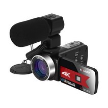 4k캠코더 미니캠코더 캠코더대여 소형 레트로 캠코더 4K 디지털 비디오 캠코더 유튜브 라이브 스트리밍 와이파이 6MP 뷰티 스크린 나이트 비전 브이로그카메라, [02] K1 Mic, [02] 16 G SD Card
