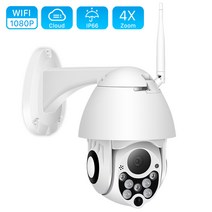 들랑달랑 1080P 2MP 무선 IP 카메라 와이파이 스피드 돔 카메라 PTZ 야외 IP66 양방향 오디오 IR CCTV 보안 감시 카마라, 1080P 64G SD 카드, 영국 플러그, 3.6mm