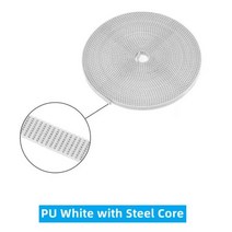 gt2타이빙벨트 풀리타이 3d 타이밍벨트 2/5/10meter GT2-6mm 오픈 타이밍 벨트 폭 6mm 10mm GT2 PU 스틸 코어 2GT Reprap 3D 프린터 부품, PU White, 10 Meters