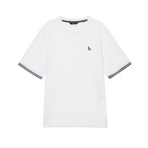 22SS 화이트 라인배색 면혼방 반팔티셔츠 HZTS2B891WT