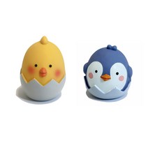 꼬수니토이즈 에그패밀리 강아지 라텍스 삑삑이 장난감 2종 세트, 병아리+펭귄