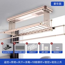 자동 미니 스텐 베란다 행주 대형 전동건조대 건조 전 스마트 빨래건조대 원격벽제어 승강 가정용 발코니 2열 가위, 12 X4：더블가위걸이로즈 골드 풍건소독리모컨