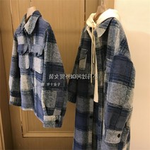 캐주얼코트 전문점 할인점 철수함 궤 상점 잔품 클래식 두꺼운 양털 울 체크무늬 캐주얼점퍼 2821475311