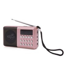 Coms 효도 라디오 FM TF 휴대용 스피커 Pink YX975