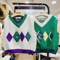 이랜드 [밀리밤]스쿨 아가일 스웨터 조끼 MLVK23150 _덕천점_
