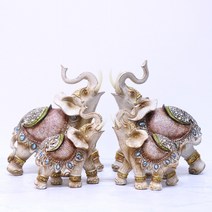 골드디자인 복들어오는 화이트 엔틱 코끼리 장식품, 3. WE01 4P SET