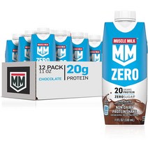 Muscle Milk Zero 머슬밀크 제로 슈가 330ml 12팩 100 Calorie Protein Shake Chocolate 20g Protein, 초콜릿맛