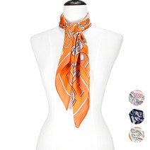 챠링스 CP 실크가공 정사각 비비드 기하학 스카프