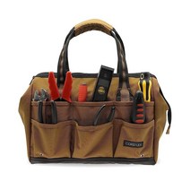 Coreflex 35.6cm(14인치) 넓은 입구 공구 가방 다용도 - 배관공 전기 기사 핸디맨용 일상용 사무실 사용 및 캠핑에도 좋습니다. 프리미엄 헤비 듀티 900D 폴, TAN