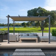 정원 테라스 펜션 카페 옥상 파고라 정자 어닝 천막, D. 벽설치용 3x4m 그레이 알루미늄 합금