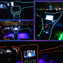 차량용 EL와이어 무드등 풋등 LED바 튜닝 1 1.5 2 3 5M, 5M-블루-배선형