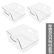 체인컴퍼니 투명 수납 정리함 반오픈중형, 3개