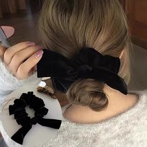 홀리지 비나윤 곱창 리본 벨벳 머리끈 헤어끈