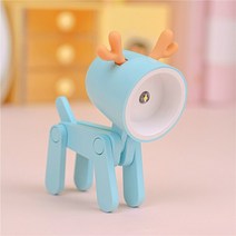 침대독서등 마리스텔라 아르떼미데 Kawaii-미니 Led 책상 램프 귀여운 책 야간 조명 침실 서재 사무실 독서용 눈 보호 작은 테이블 배터리 포함, [09] Deer-Blue, [01] With 6PCS Battery, [01] 33X55X80mm