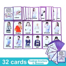 영어 카드 파닉스 단어 학습 카드 영어낱말 플래시 카드, Feelings  32Cards