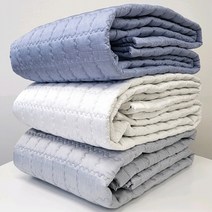 바숨 풍기여름 인견 침대패드 겸용 카페트, 블루