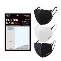 브릴리언트 향균 패션마스크 3장구성 (블랙 화이트 블랙엠보) 국내생산, XL(큰얼굴)