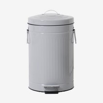 행거인행거 양철 무소음 컬러 페달휴지통 5리터, 그레이