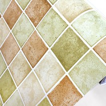 데코미 반값 대리석 단색 벽돌 우드 거실 패널 현관문 가구 주방 싱크대 주방 타일 유광시트지, AWS-20007(스위트타일-브라운)