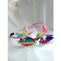 오로라 무지개 유니콘 머리띠