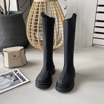 DFMEI 첼시 부츠 두꺼운 솔 부츠 여성용 여름 블랙 마틴 부츠 하이 보브