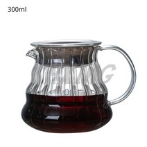 서버컴퓨터 데스크탑 노트북 물병 드립 400ml 650ml 커피 포트 v60 유리 범위 커피 커피 주전자 브루어 바리 스타 여과기, 300ml