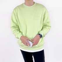 남자 형광색 라임색 살구색 맨투맨 파스텔톤 어깨넓어보이는 싼 부모님 기모없는 목안늘어나는