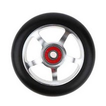 스턴트스쿠터 묘기킥보드 성인킥보드 전문 교체용 탄성 휠 베어링 부싱 포함 100mm, 1.Silver