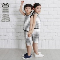 아동 주니어 여름 단가라 나시 티셔츠 반바지 세트