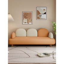 패브릭소파 노르딕소파 북유럽 3인용소파, 민트+오렌지포인트-라텍스타입