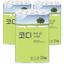코디 3겹 에코 스마트 롤화장지 22m, 30개, 15개