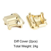 trx4m TRX4M 업그레이드 황동 무게 차축 Diff 커버 링크 스티어링 너클 캐스터 블록 1/18 RC 크롤러 자동차 TRX-4M 브롱코 디펜더, [05] Diff Cover 2PCS