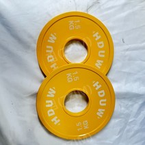 저중량 원판 헬스 0.25kg 여성 웨이트 바벨 헬스용품, 노란색 1.5kg x 2개
