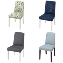 이케아 식탁의자 BERGMUND 베리문드 의자 화이트/롬멜레 다크블루/화이트