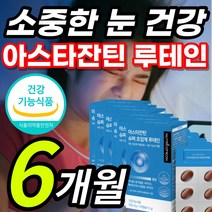 식약처 인증 올인원 아스타잔틴 초임계 루테인 루태인 뉴테인 누태인 류태인 루테린 황반색소 밀도 침침한 답답한 건조한 눈 노화 피로 건강 관리 보호 도움 영양제 + 알 약 케이스, 1개, 6개월